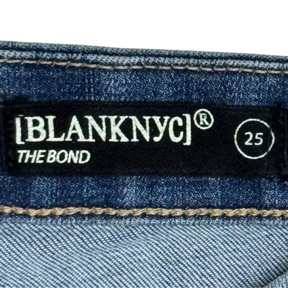 BlankNYC The Bond Mid-Rise Skinny Jeans 25 Distressed Denim - Picture 5 of 7